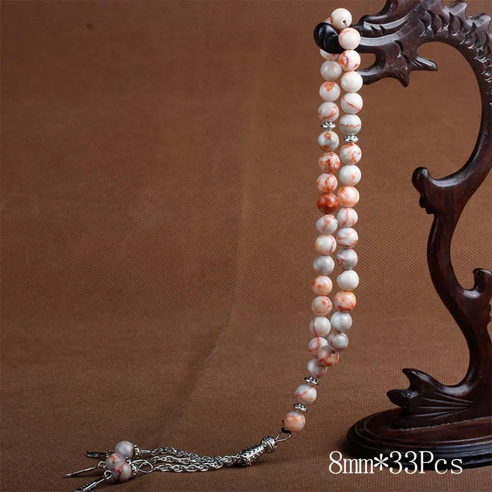 33 четки бусины агете натуральные мусульманские молитвенные Tasbih ручной работы Misbaha исламские на заказ браслет