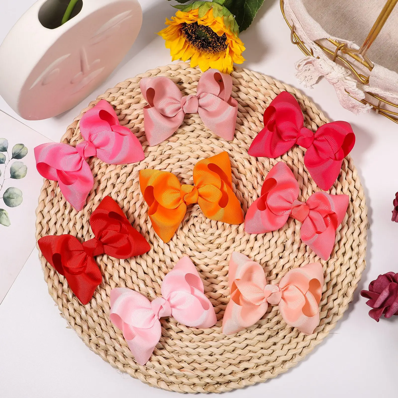 yalun 4.13inch Thread with Bubble bow headdress full pack clip Warp flower Girl Hair Pin 2675