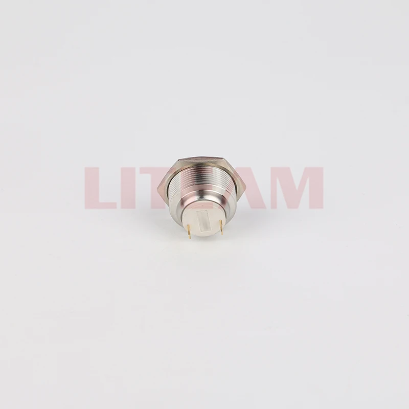 19mm metal Waterproof  Flat Button Metal Waterproof Momentary Push Button Switch 2 Pins Self-Locking push button switch