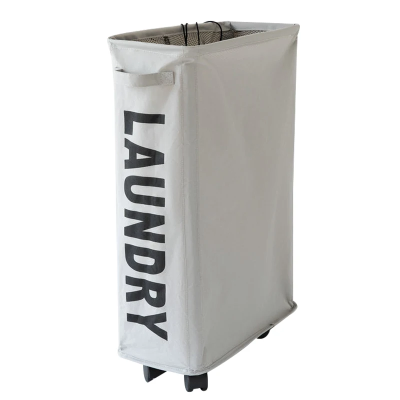 Collapsible Fabric Laundry Hamper Foldable Laundry Bag Handles Waterproof Washing Bag Laundry Storage Basket with Wheels