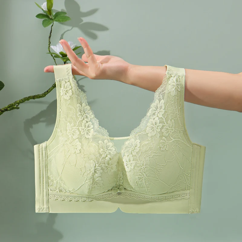 2024 Fashion Factory independent high quality Plus Size Women Lingerie Ladies Seamless Push Up Ultra Chest Bra Wireless Lace Bra