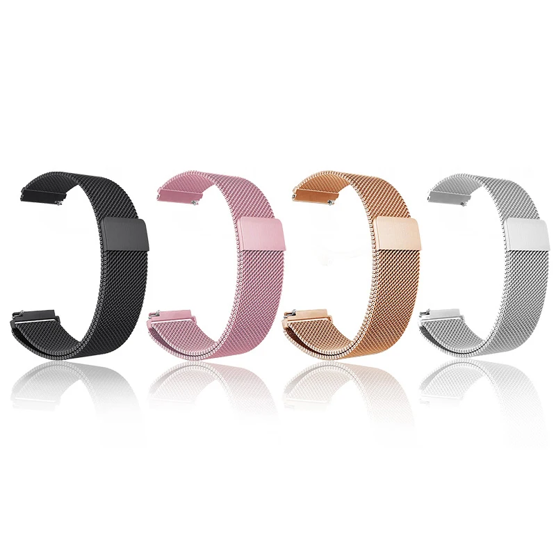20mm 22mm Magnetic Metal Strap For Samsung Galaxy Watch 3 4 46mm 45mm Active 2 Gear S3 Bracelet Huawei Watch GT 2/2e/pro/3 Band