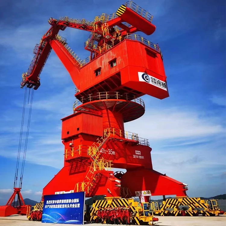 New Electric Port Portal Crane Single Jib Level Luffing Crane Marine Dock Pedestal Crane 60 ton 80 ton 120 ton