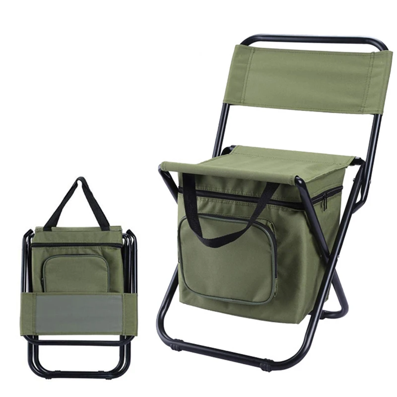 JSJM Outdoor Folding Backpack Chair Portable Storage Bag 3-in-1 Leisure Camping Fishing Chair Iron Outdoor Furniture Modern