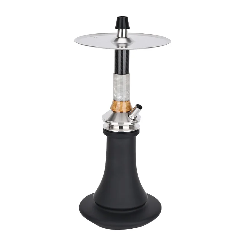 Custom Logo Large size Arabian single Pipe Shisha 15.3 Inch Height Luxury Multi Colors Aluminum Glass Germany Hookah Shisha set