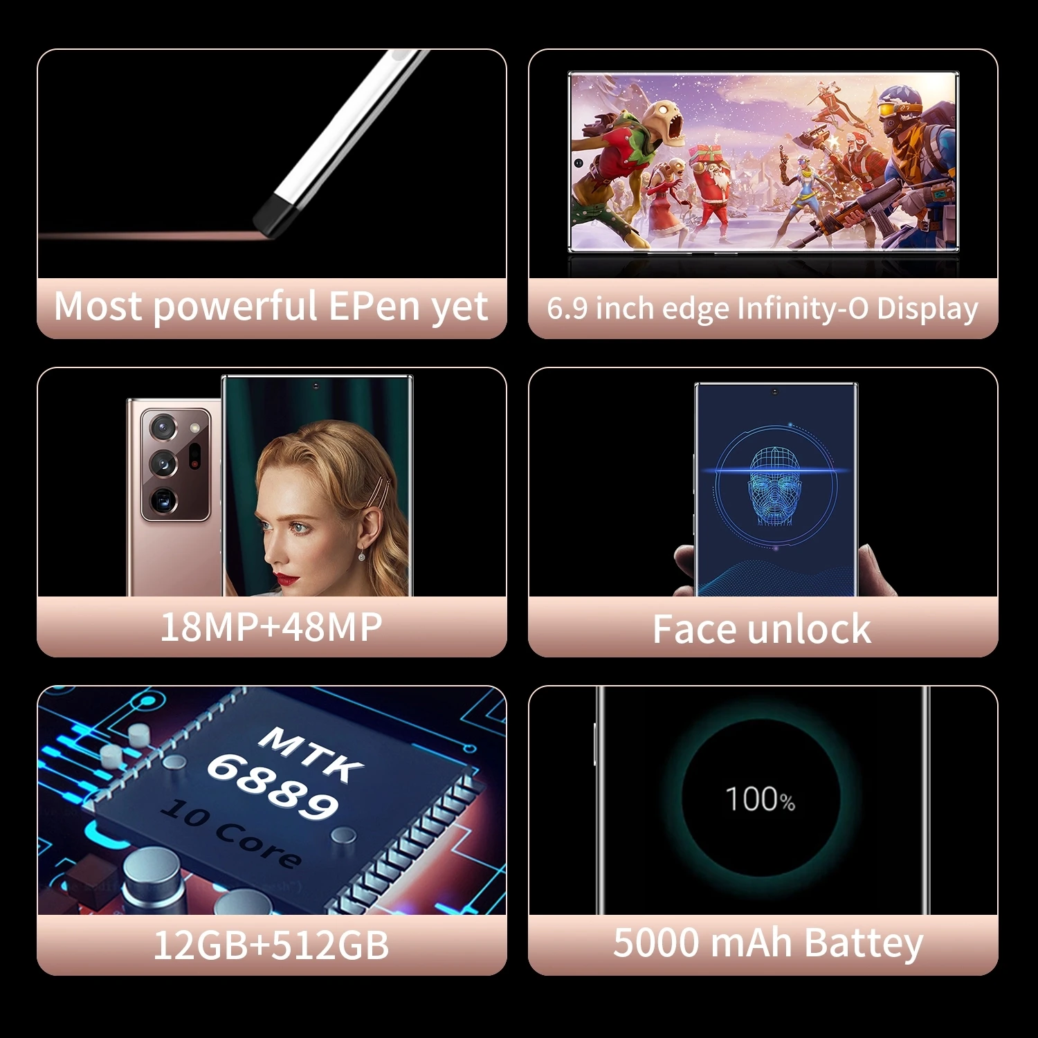  2021 Note 20 Ultra New 6.7Inch Smartphone 4G 5G Unlock Android Mobile Original Cellphone Cell Smart