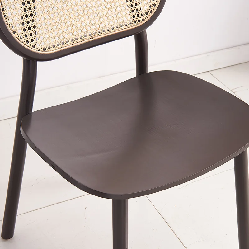 Popular nordic style hot selling solid ash wood armless rattan dining