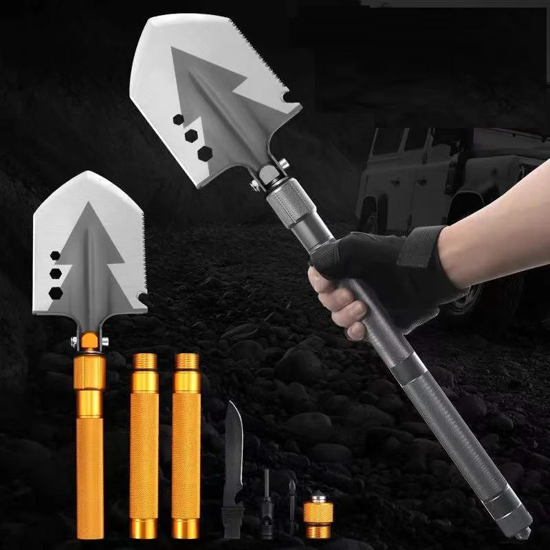 Engineer Shovel Outdoor Camping Vehicle Multi-functional Engineer Shovel Foldable Convenient Broken Window Engineer Shovel