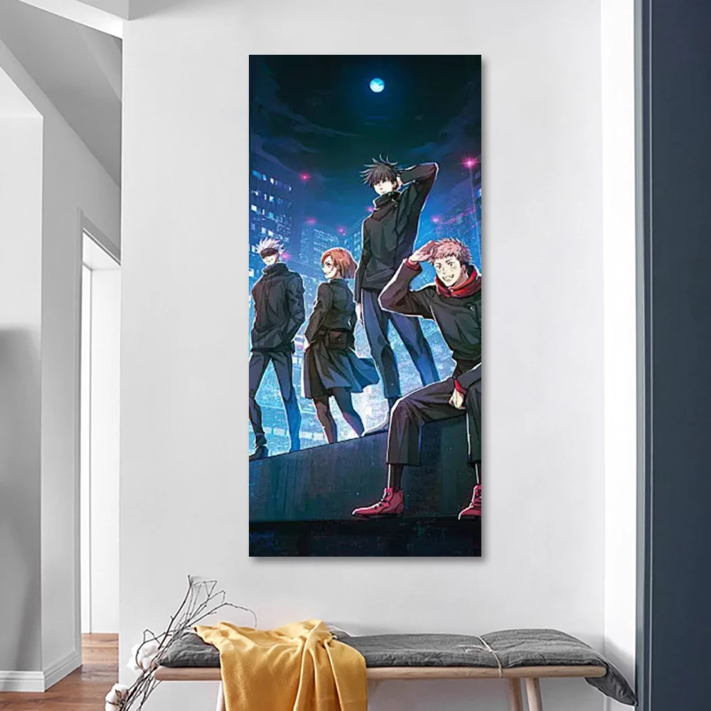 Guanjun 40*60 cm Japanese Tokyo anime canvas prints wall art framed painting jujutsu group poster