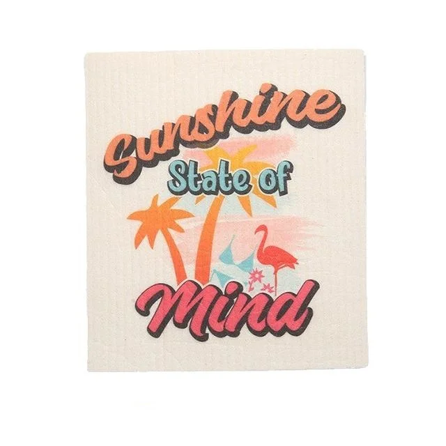 HOSHOM Printed Swedish Cloth Dish Cloth Dish Drying Swedish Natural Dishcloth Cleaning Cellulose Sponge Cloths