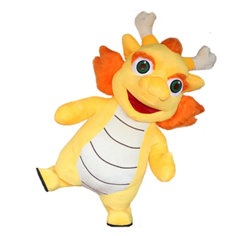 2m/2.6m Inflatable Furry Dragon Mascot Adult Costume Blow Up Walking Mascot Suit for New Year Entertainments