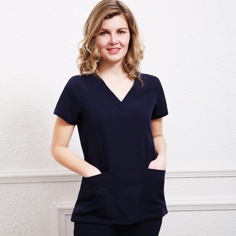 Cyalaa Hot  Wholesale Hospital Uniform Suit Long Sleeve V-Neck Medical Scrub Uniform Sets Clinic Sets Nursling Top +Pant