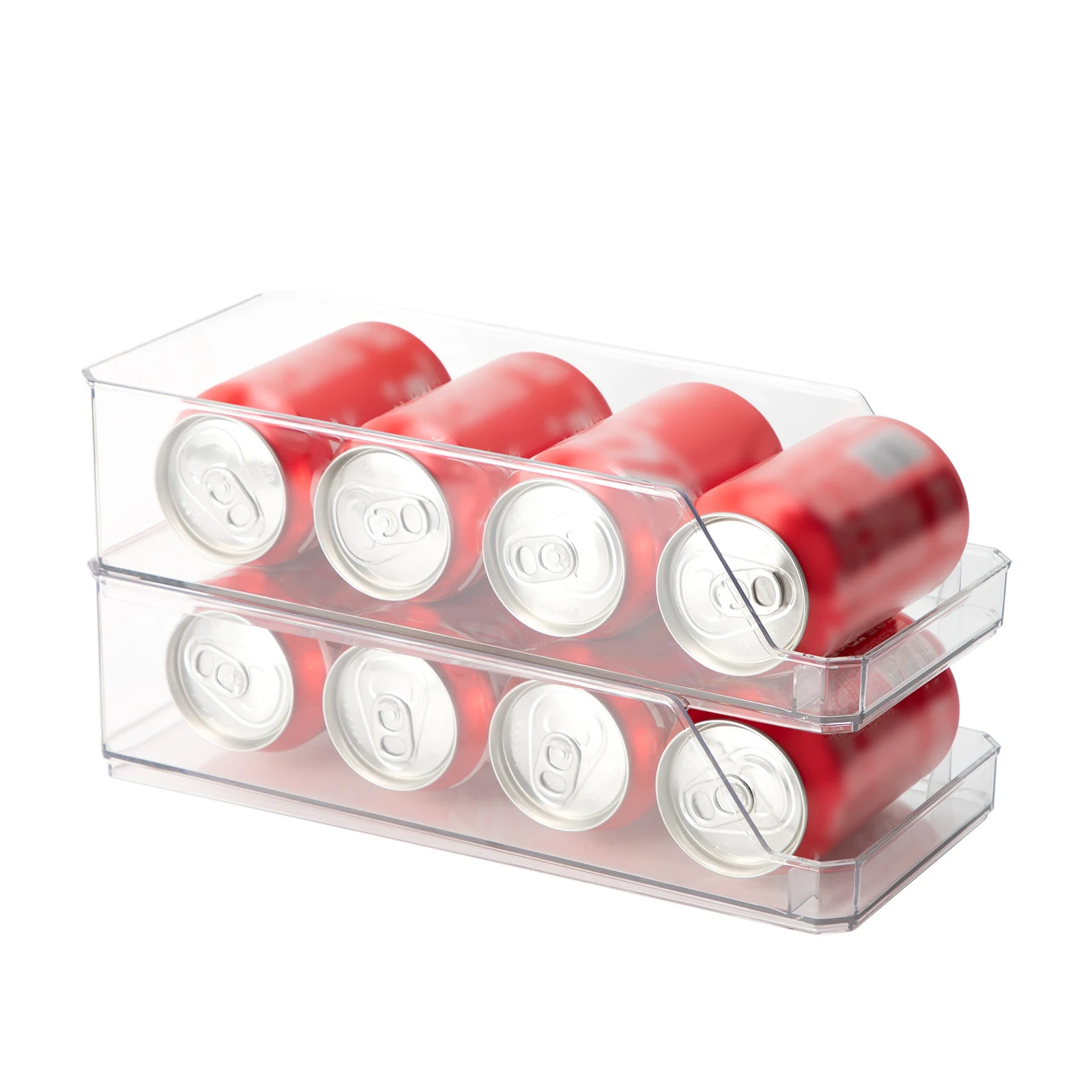 Kitchen Plastic Pantry Can Fridge Freezer Storage Organizer Clear Soda Can Dispenser