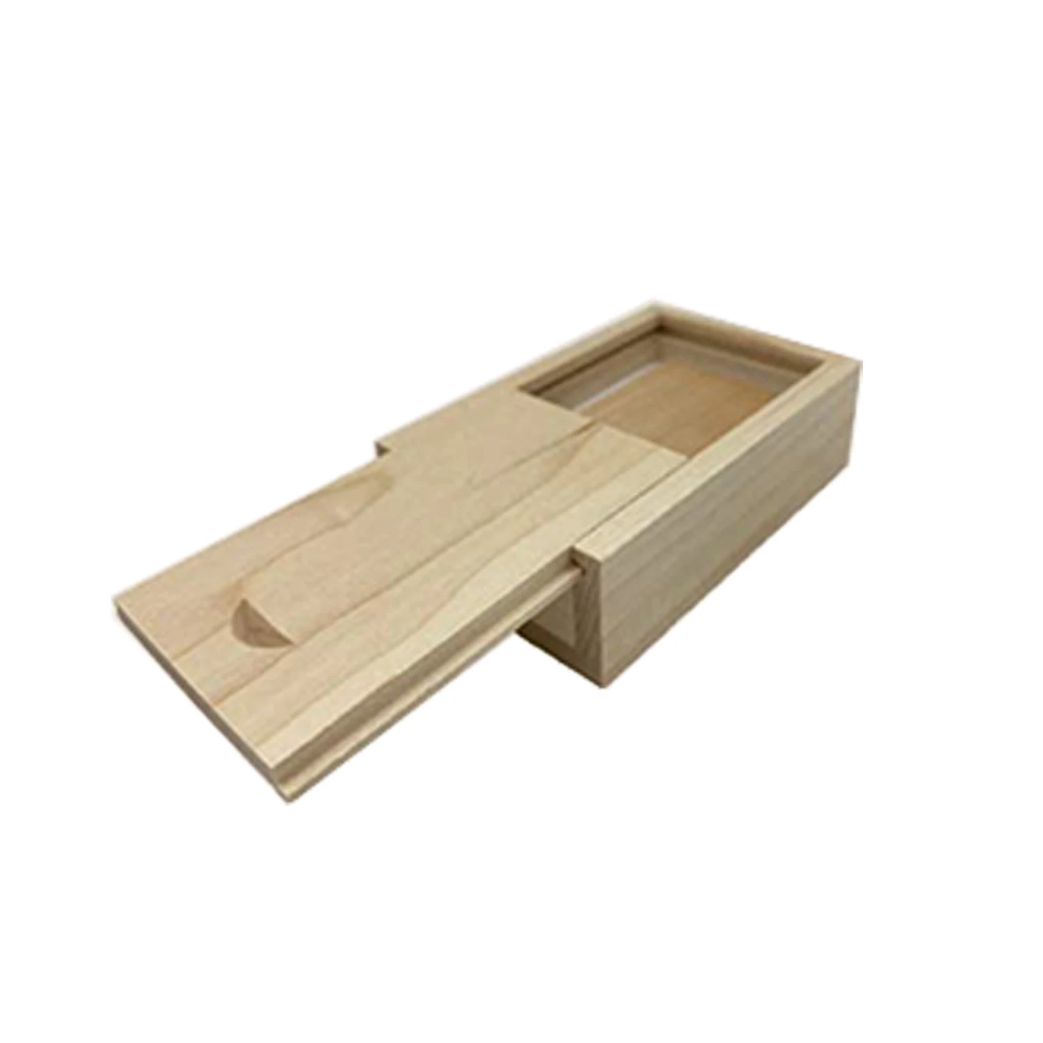 
Factory Cheap Best-Selling Creative Hidden Drawer Sliding Lid Wooden Coin USB Wedding Gift Photo Gift Box 