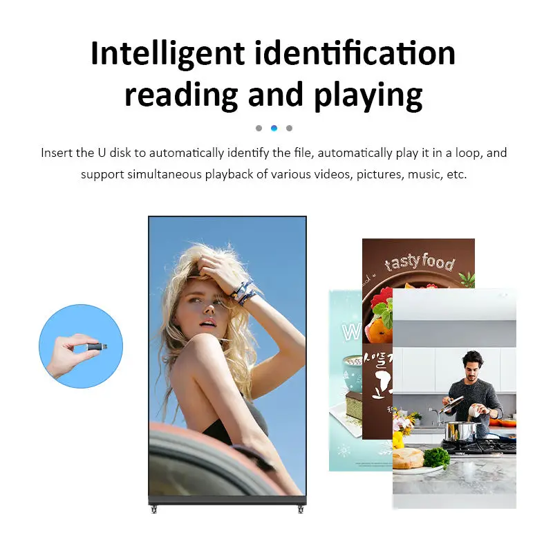 75 86 98 Inch Vertical Lcd Touch Screen Kiosk 4K Floor Stand Advertising Indoor Totem Full Screen Digital Signage And Displays