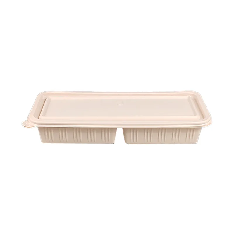 Disposable food container biodegradable corn starch food container microwave oven take-away food packaging container with cover