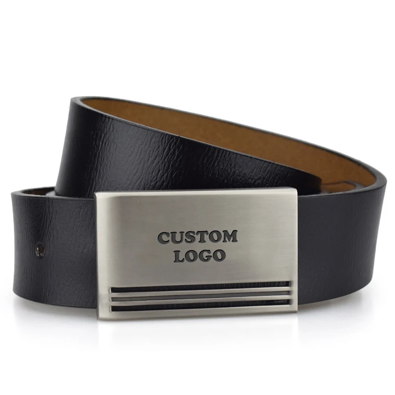 Hot Selling Fashion Men Belt PU leather Flat Buckle High Quality Leather Belt