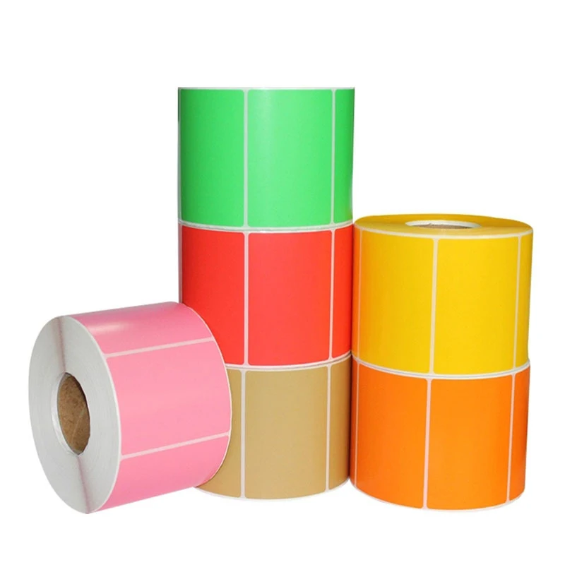 Multi size color thermal paper roll adhesive sticker label roll