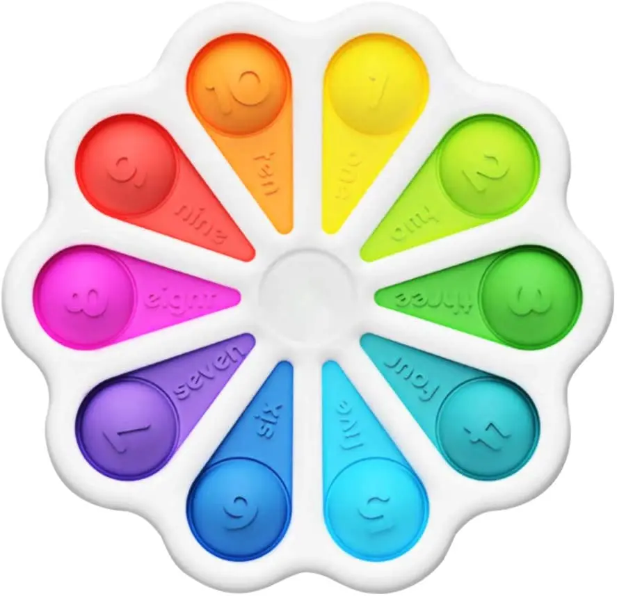 Number Learning Toys for Kids, Stress Relief Anti-Anxiety Sensory Push Pop Simple Dimple Fidget Toy