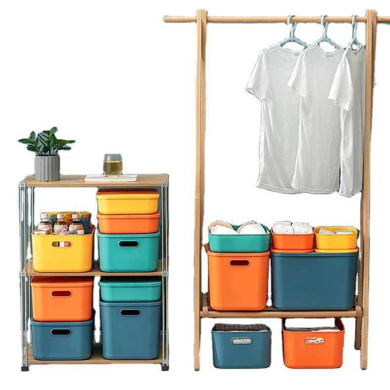 Toys Clothes Underwear Desktop Classification Stackable Home Colorful Drawer container Plastic Organizer Storage Box with Lid