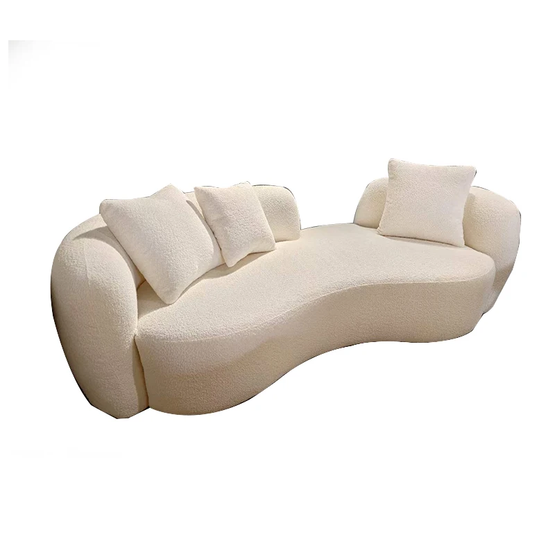 Creative life hotel furniture sofa series fabric three-seater long sofa office studio decorative curved leisure sofa