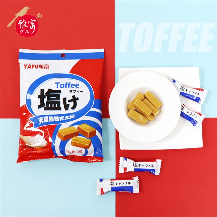 Chinese Supplier Wholesale Price Sale 82g Japanese Toffee Sea Salt Flavor Food Exotic Snacks