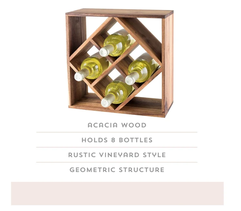 Wooden trellis stand-alone wine rack and cabinet wine display rack wooden