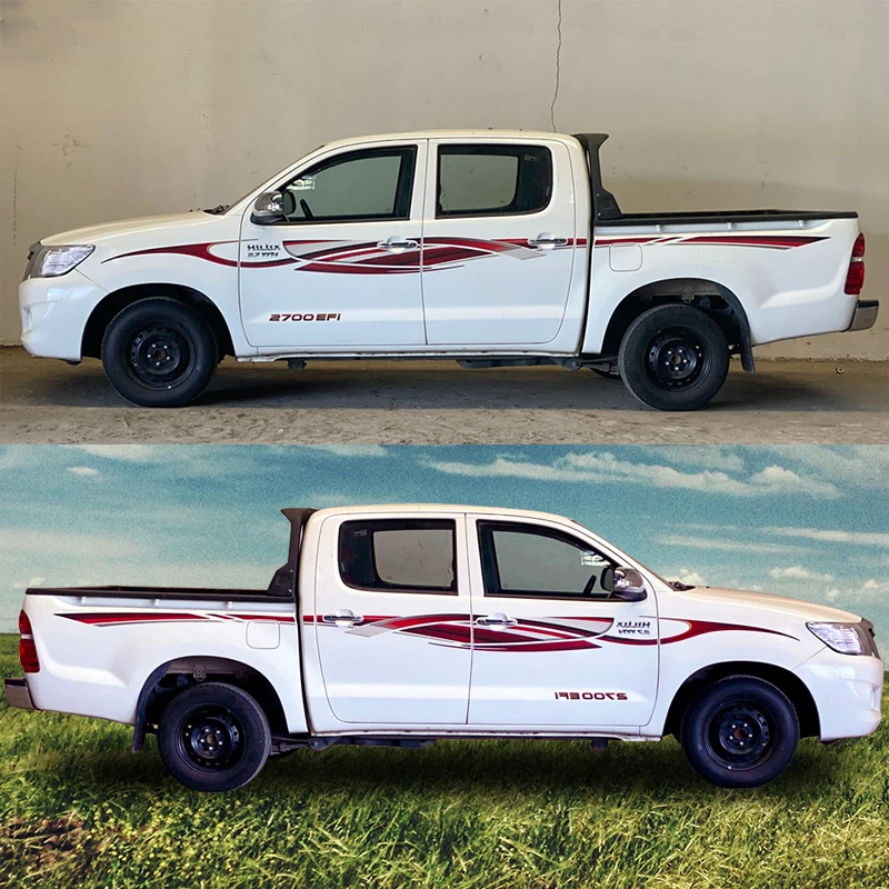 Новый дизайн украшения для автомобиля виниловые наклейки 2015 Hilux наклейки для кузова автомобиля для Toyota пикапа полосы