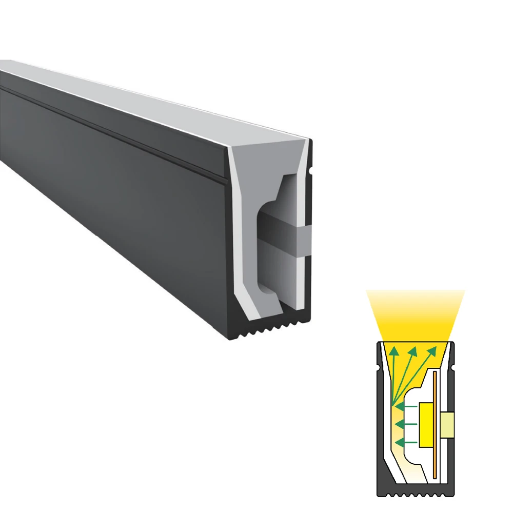 6*12mm 120 degree Side Emitting LED Diffuser Black Silicone Tube For 8mm LED Light Strips