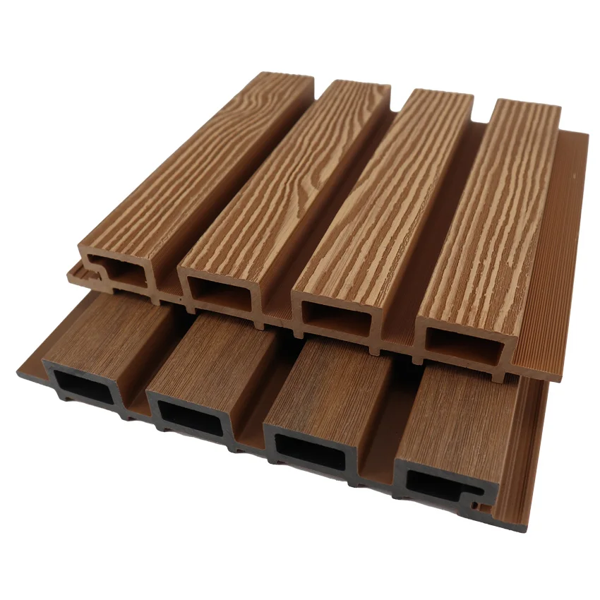 New Outdoor Wall Siding Wall Panels And Boards Decorative Cladding 3d Grain Wood Plastic Composite Wpc Facade Panel For Exterior