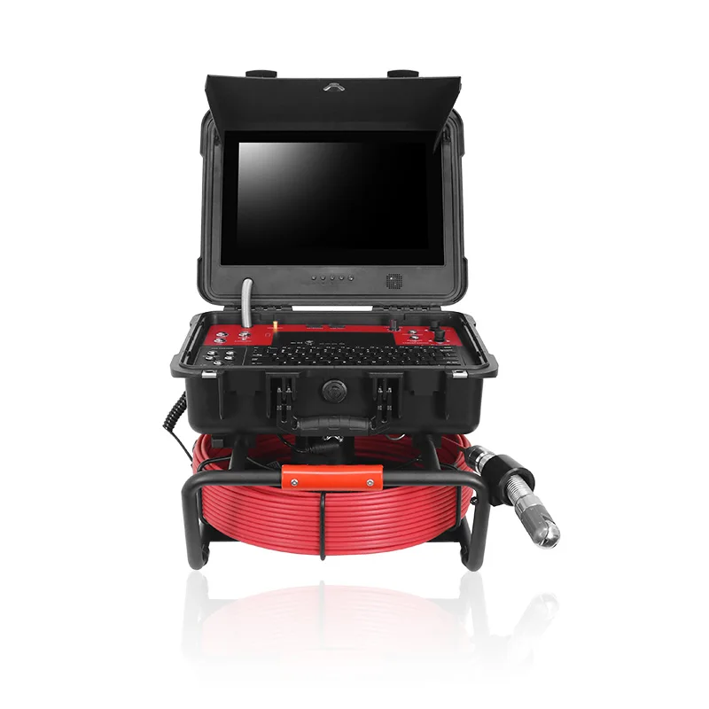 AMJET2025 new sewer camera 13-inch full HD display resolution 1080P video 50 meters long soft fiberglass cable