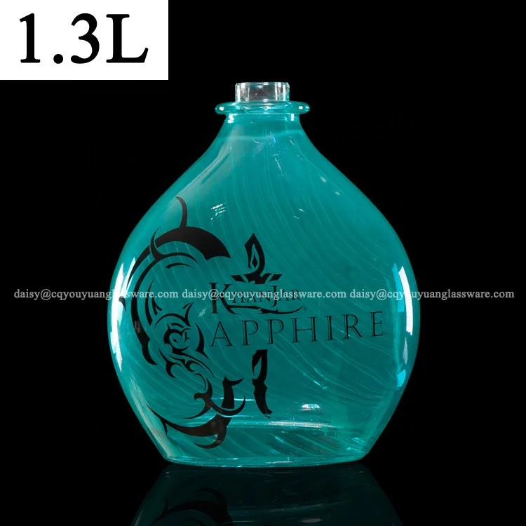 Cobalt blue modern design glass Khanjar Shockwave hookah 24oz