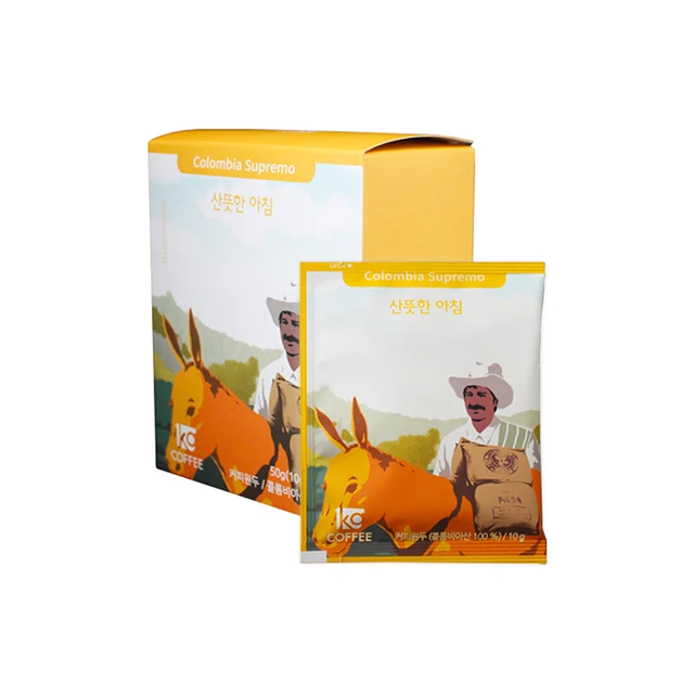 Премиум, справедливая торговля, удобный Колумбия 100% оригинальный жареный кофе, капельный мешок, мгновенный кофе