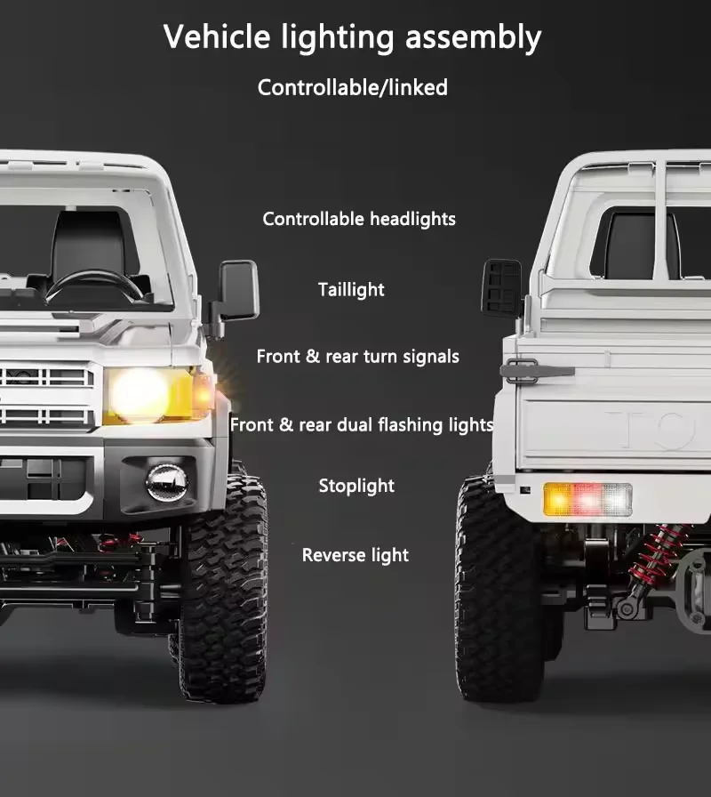 MN82 PRO 2024 Модернизированный лицензированный наземный крейсер 1/12 4WD RC пикап 4x4 2 4G RTR Радиоуправляемый гусеничный с подсветкой