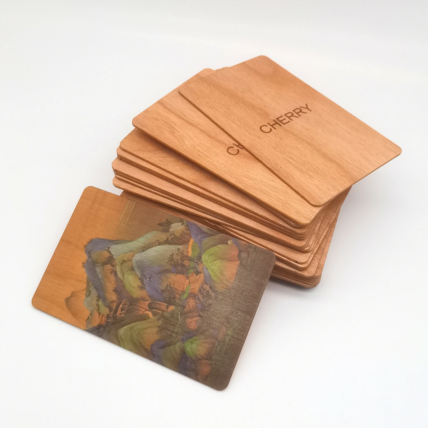 Custom Printing wood NFC card wooden NFC business card with NFC 213 215 216 chip