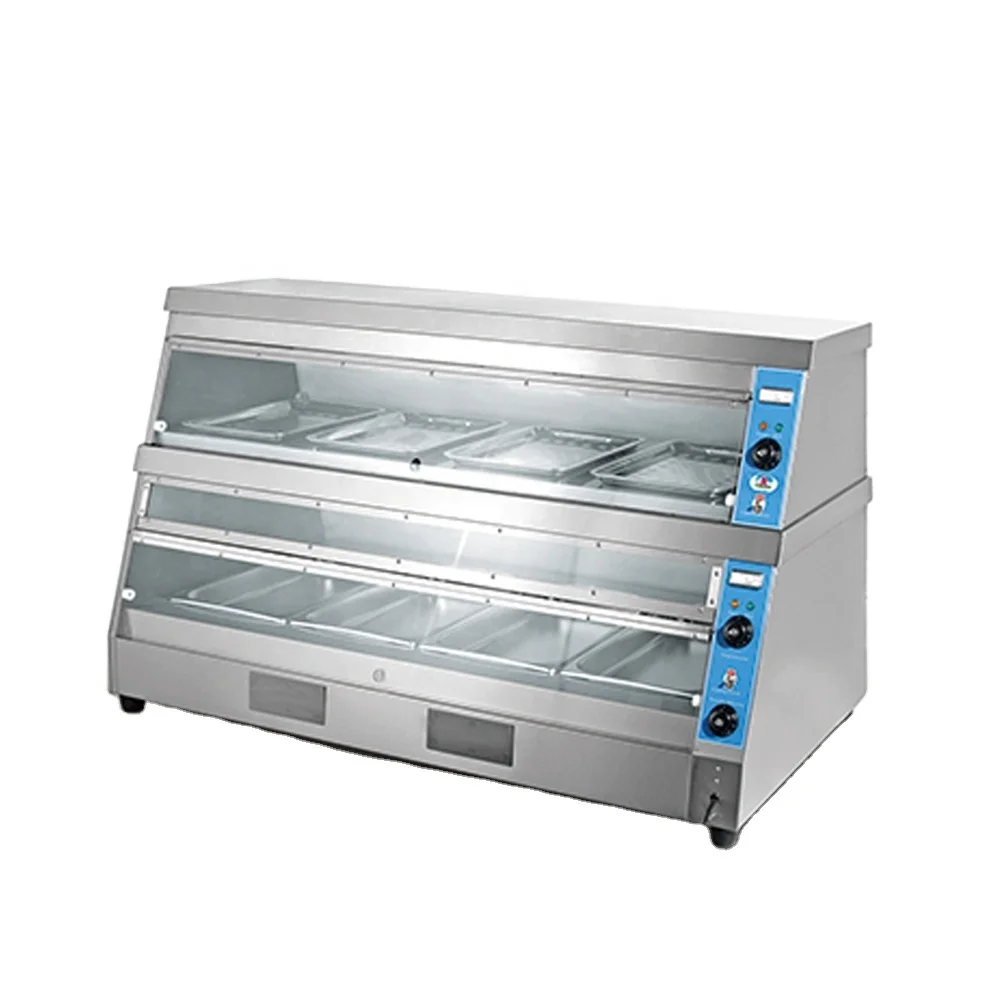 Stainless Steel Food Warmers Electric Food Display Showcase For Dry Heating Display Food