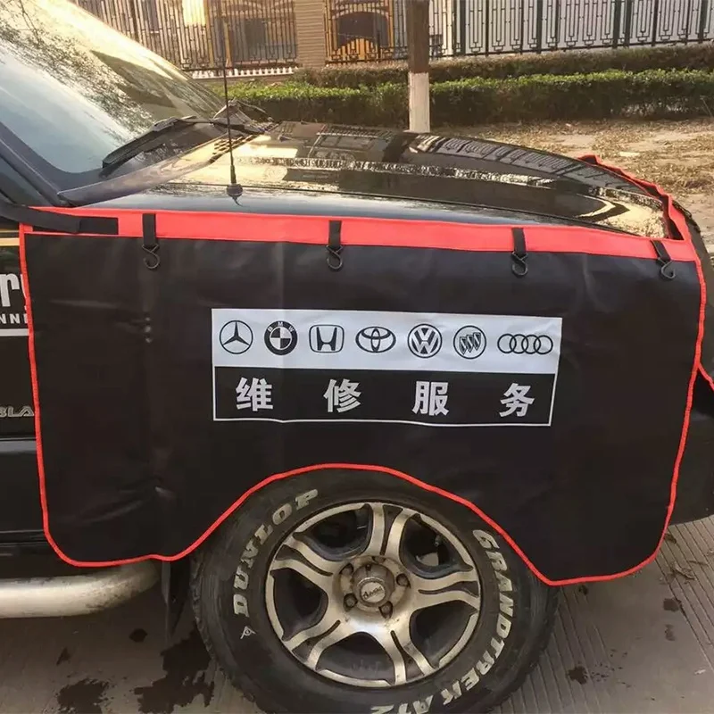Custom Anti-oil Car Fender Covers PVC Magnetic Auto Repair Protection Pad Side Dust Car Fender Cover With Magnetic