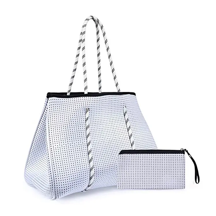 Fashion New Design Custom Logo Big Capacity Popular Neoprene Lady Tote Foam OEM Beach Bag