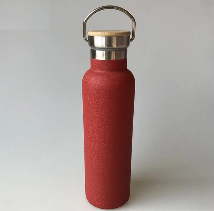 750ml Stainless steel bamboo bottle with Unibody Bamboo Cap, Bamboo Brushed stainless steel Klean Kanteen Water Bottle,