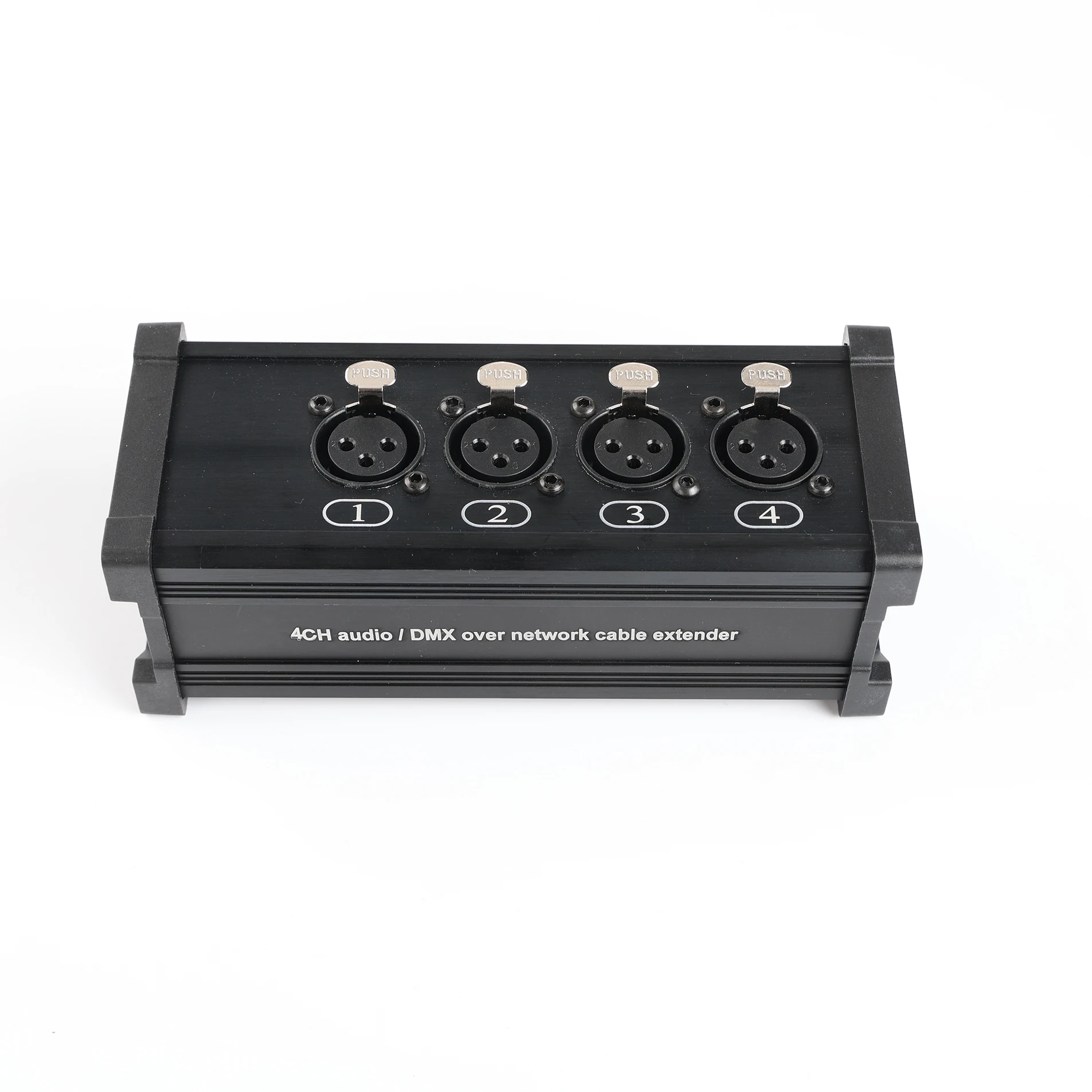 Aluminum Alloy Ethernet Converter DMX RJ45 CAT6 Female To 4 3 Pin XLR Female Connectors Cable Audio Adaptor Signal Extender Box