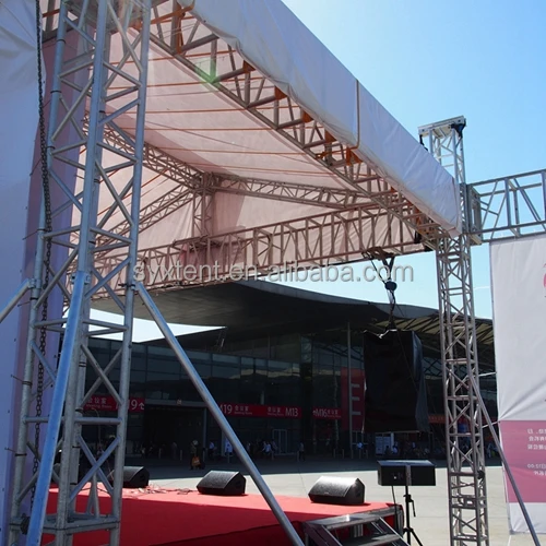 Professional Large Scale Outdoor Event Aluminum Scaffold 300x300mm Curved Truss System Heavy Duty Concert Stage Roof Truss
