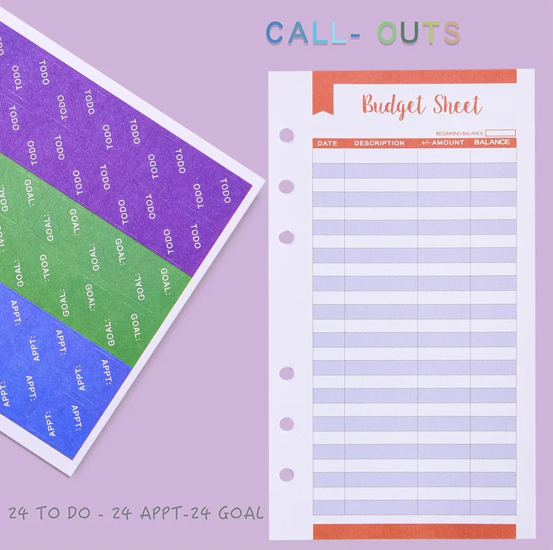 A6 PU Budget Binder Money Saving Binder with Zipper Envelopes Cash Expense Budget Sheets for Budgeting Paper Gift Leather OEM