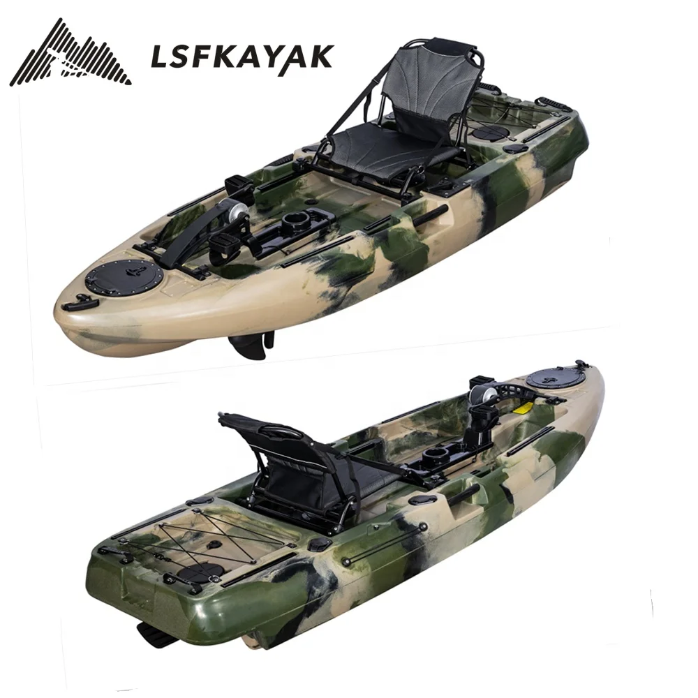 Single Seat Pedal kayak solo person 8FT Fishing Foot Pedal Drive fishing kayak with Rudder system HDPE Plastic Kayak
