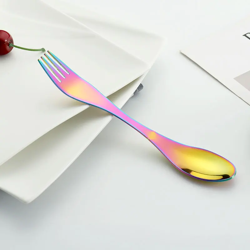Food Grade Multi Function Camping Reusable Spork Metal Dinner Spoon Spoons Stainless Steel 430 / 304 All-season Not Support Free