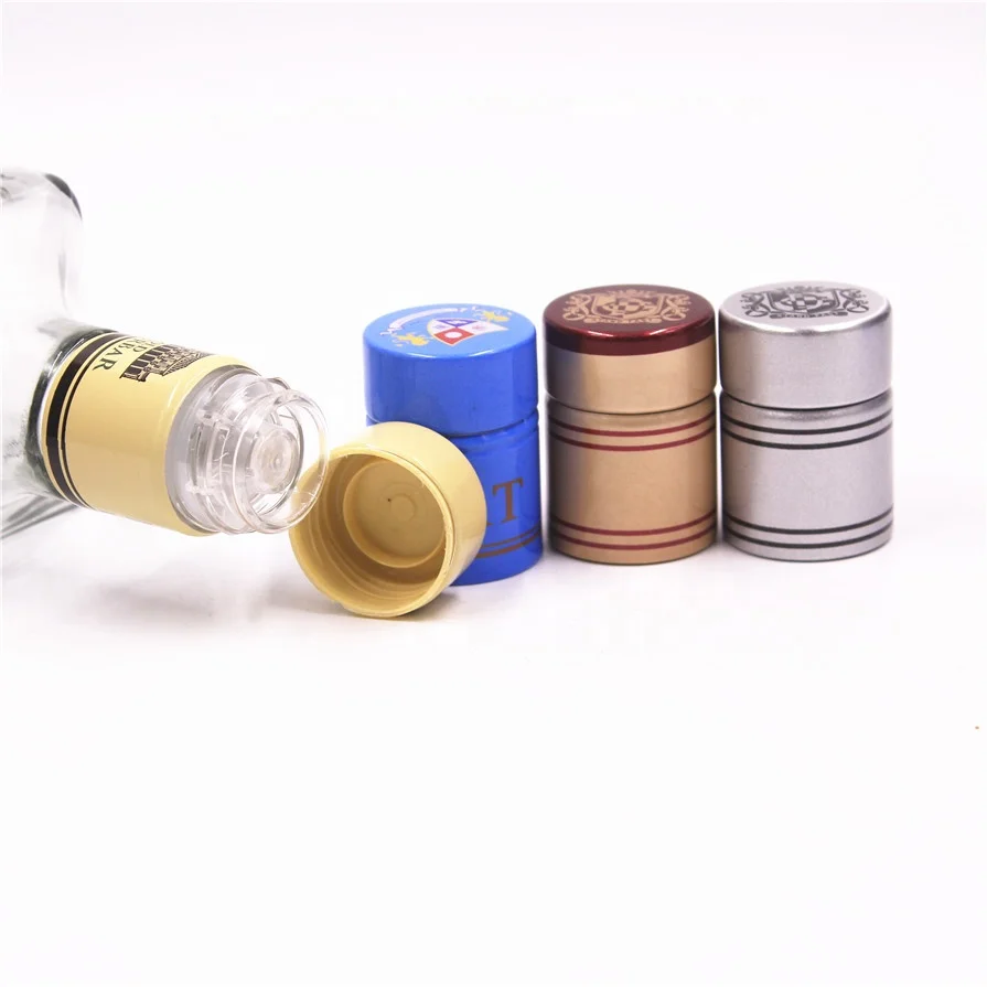 33*47 mm 33*58 mm aluminum plastic whiskey vodka brandy gin rum tequila spirits liquor glass bottle caps