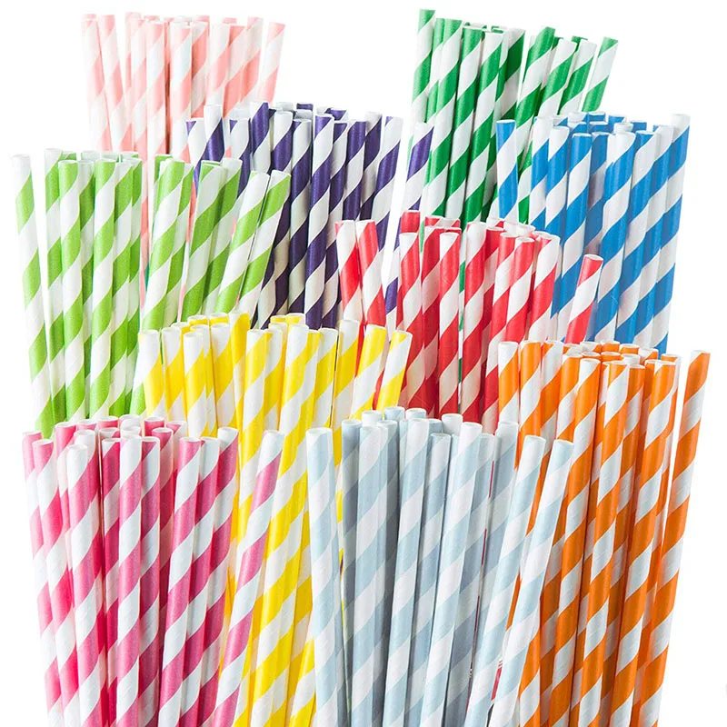 White compostable biodegradable drinking paper straw