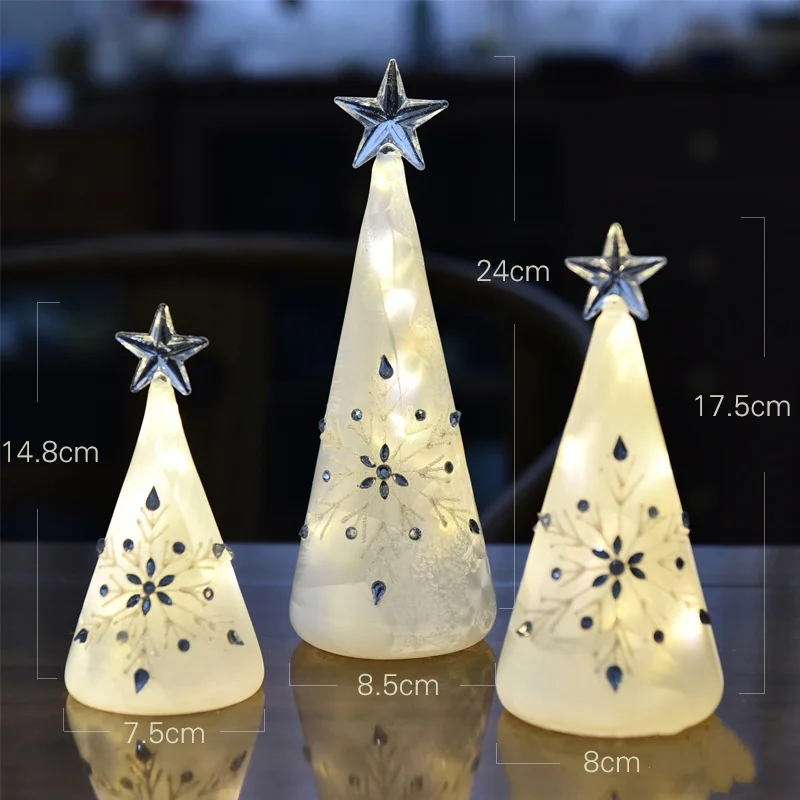 Hand-Painted Glass Crafts With Led Light For Tabletop Home Decorations Gift Christmas Glass Angel Ornament