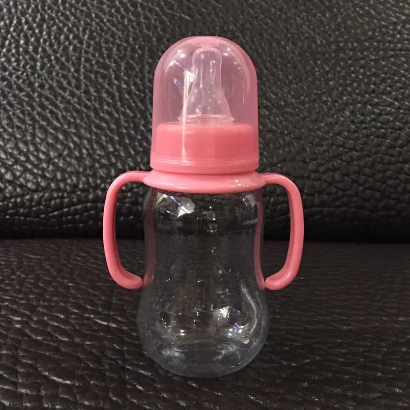 
Soft Silicone Nipple Portable Newborn Baby Feeding Bottle With Handle Toddle Milk bottle 