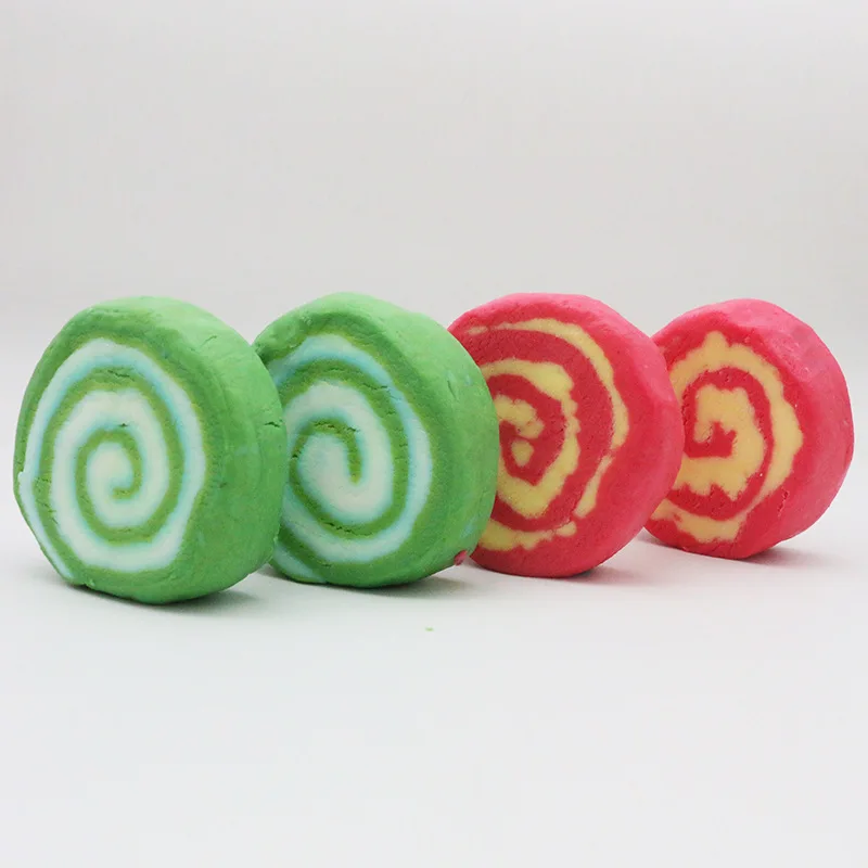 200g Natural Essential Oils Mango Scent Cake Shaped Bath Bombs Infused with Shea Butter, Coconut Oil Bath Bubble Bar