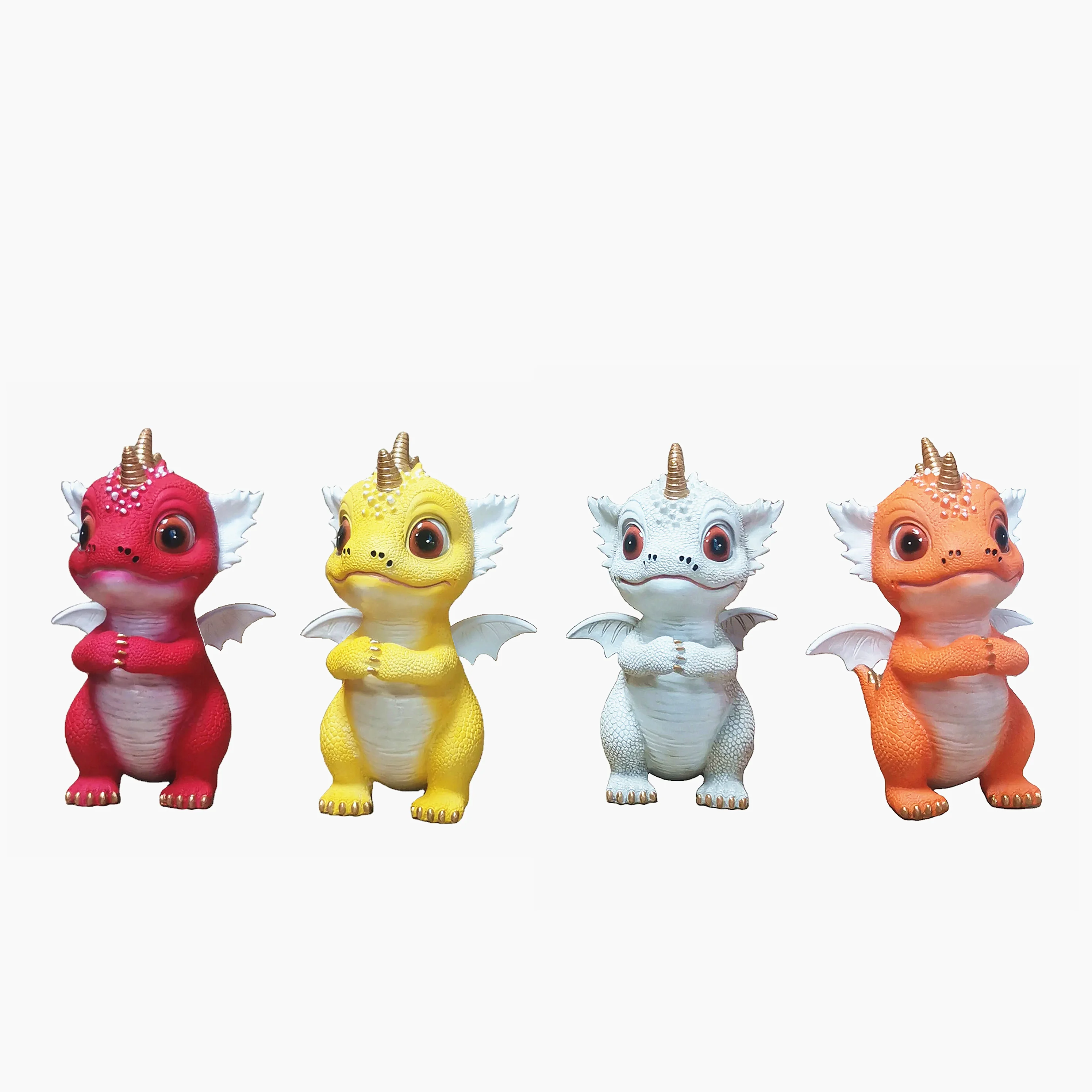 Factory customized Random color resin crafts, cute angel dinosaur ornaments for small dinosaurs Various colors